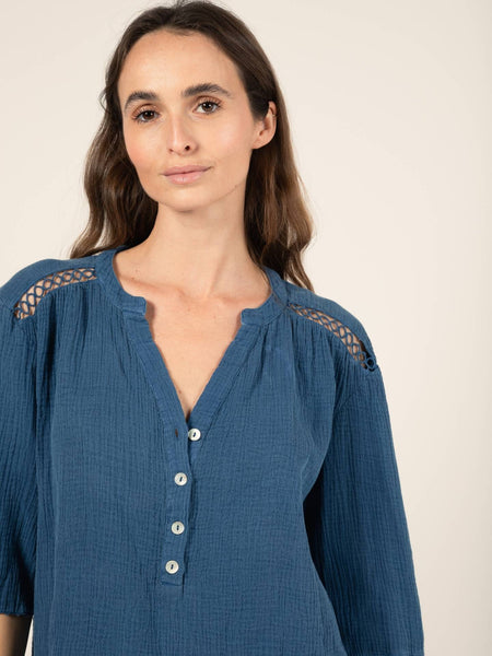 Blouse van katoenen gaas