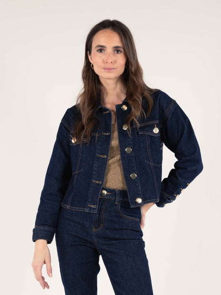 Veste en jean brodée