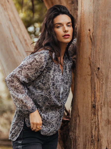 Bluse mit Paisley-Print