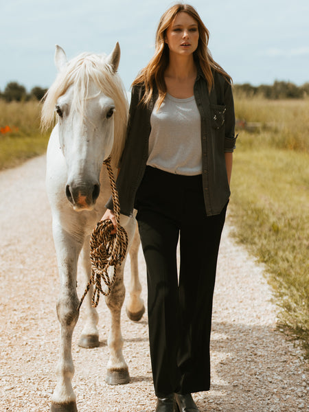 Pantalon ceinture asymétrique